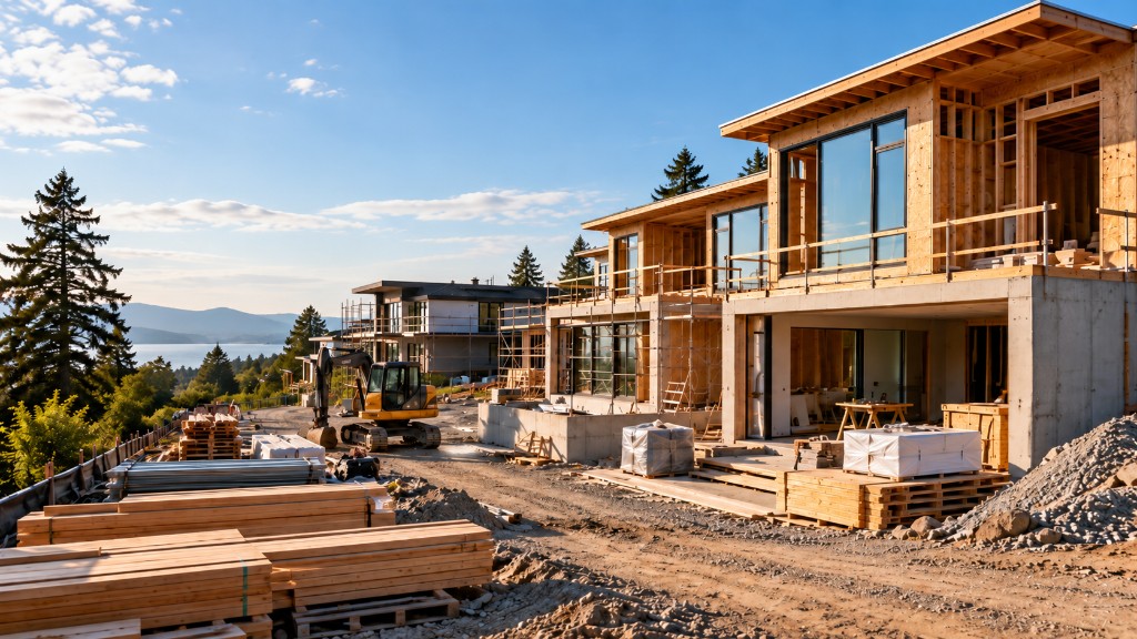 Hillside property development under construction